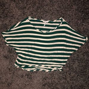 Green and white crop top